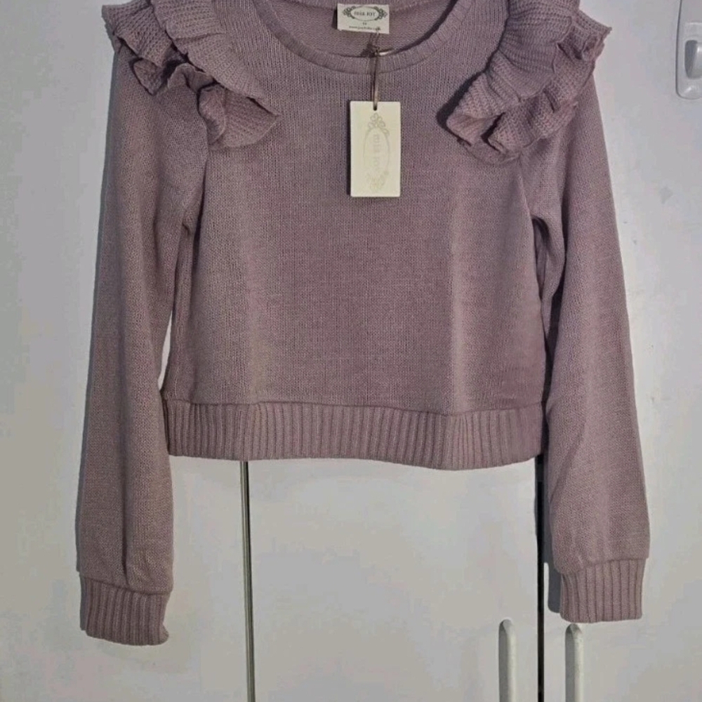 Joyfolie Mia Joy Teagan Sweater in Mauve Size 14